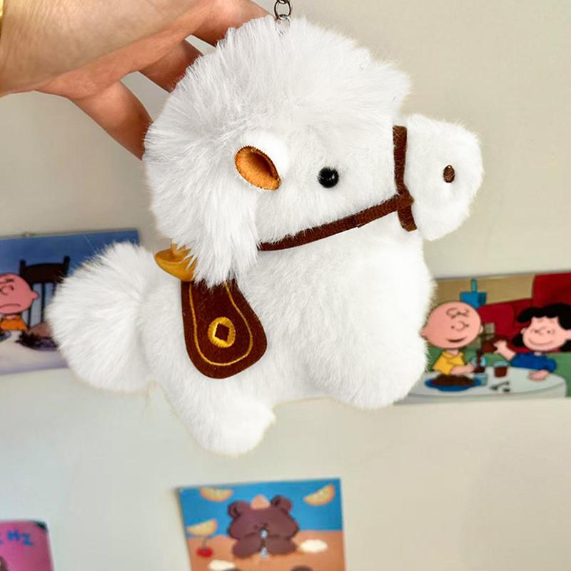 2026 Zodiac Pony Pluche Speelgoed Sleutelhanger Schattige Cartoon Kleine Paard Maskotte Pop Tas Hanger Rugzak Ophangdecoratie Jaar Cadeaus