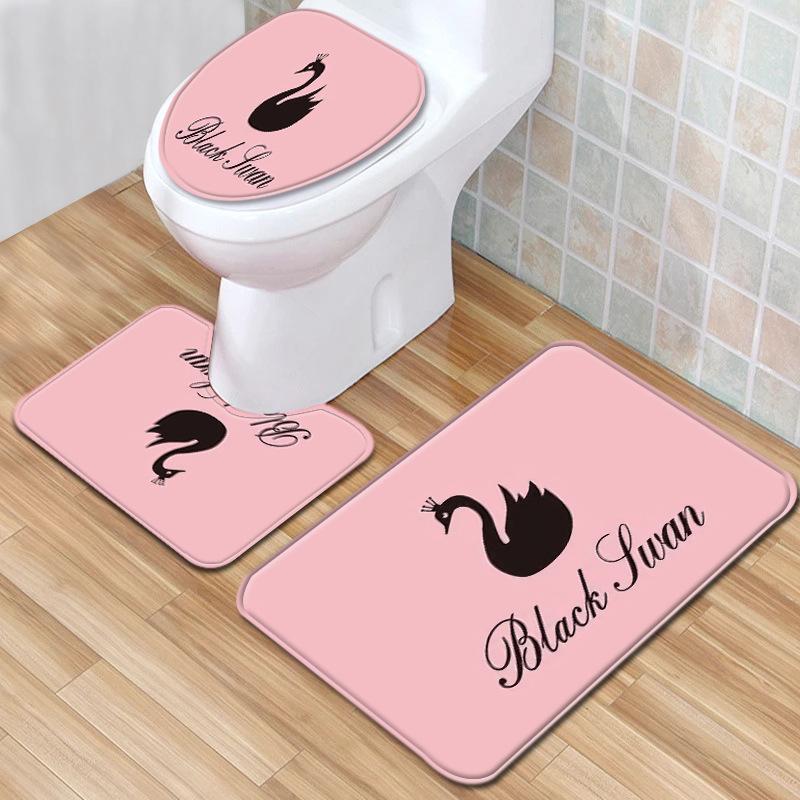Textured Toilet Three-Piece Floor Mat Bathroom Three-Piece Carpet Doormat