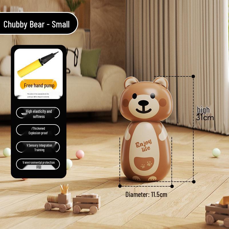 Inflatable Cartoon Animal Kids' Boxing Tumbler for Venting and Stress Relief