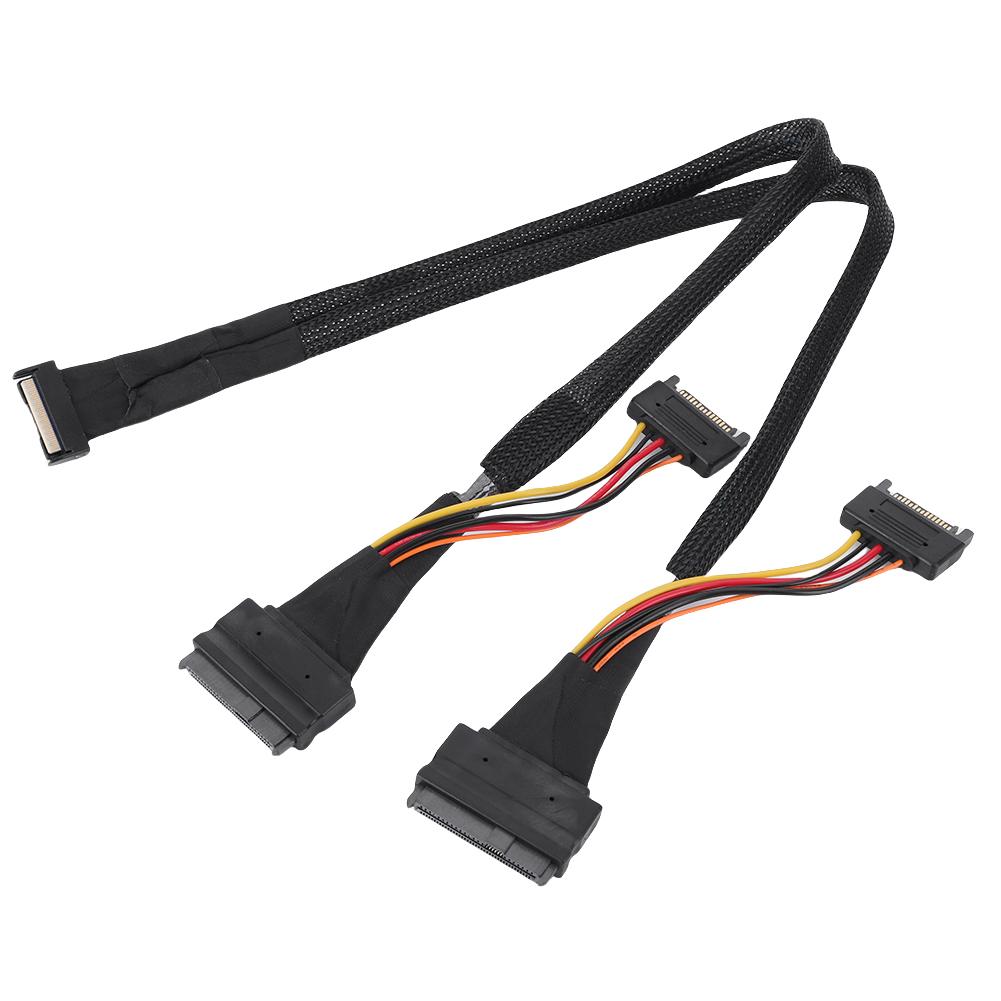 SlimSAS 8X To 2*U.2 NVMe Adapter SlimSAS Data Line SFF8654(8i) To 2*SFF-8639 NVME(U.2) Patch Cord