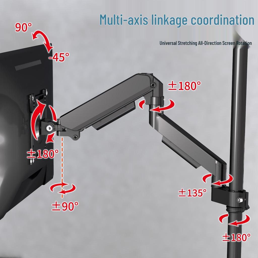 Floor-Standing Monitor Stand with Adjustable Height and Rotating Shelf
