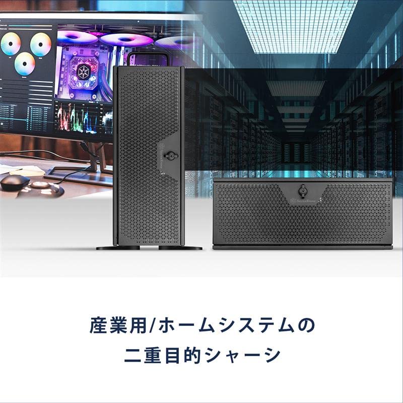 Obudowa SilverStone do montażu w szafie typu rack, montaż pionowy, możliwość montażu 4U, autoryzowany dystrybutor, SST-RM44, zgodny z SSI-EEB, [Produkt krajowy]