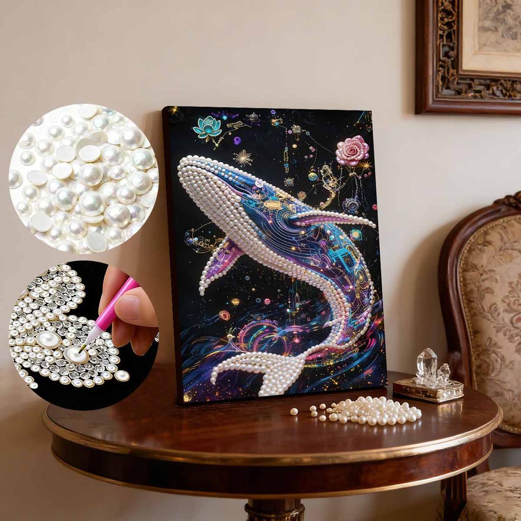 Handmade DIY Pearl Painting Whale Theme Bedroom Living Room Frameless Diy Handmade Sticky Diamond Creative Canvas Painting
