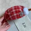 Fashion Snowflake Pompom Lady's Beret Red Plaid Snowflake Hat Lightweight French Style Pearl Chain Beret Photo Cute Accessories