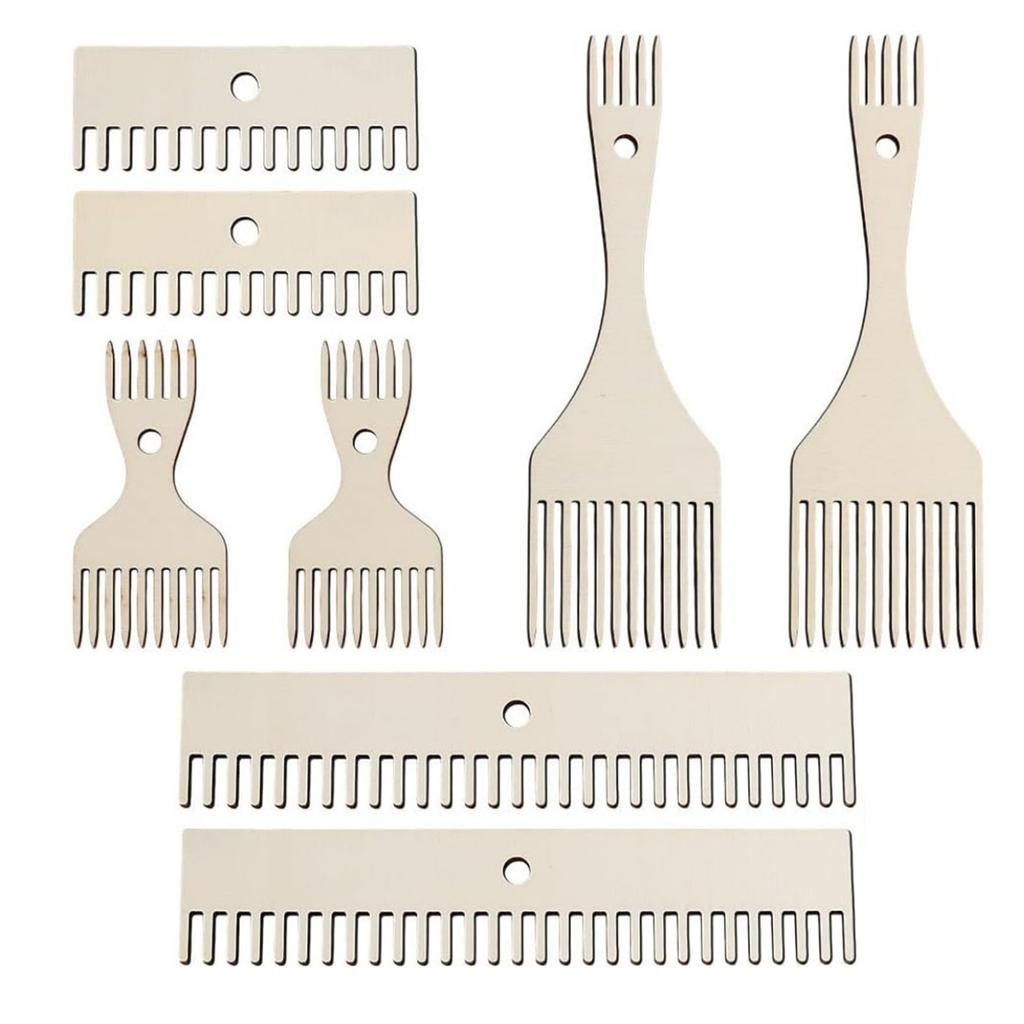 8Pcs Wooden Weaving Tool For Yarn Projects And Fiber Art Creations