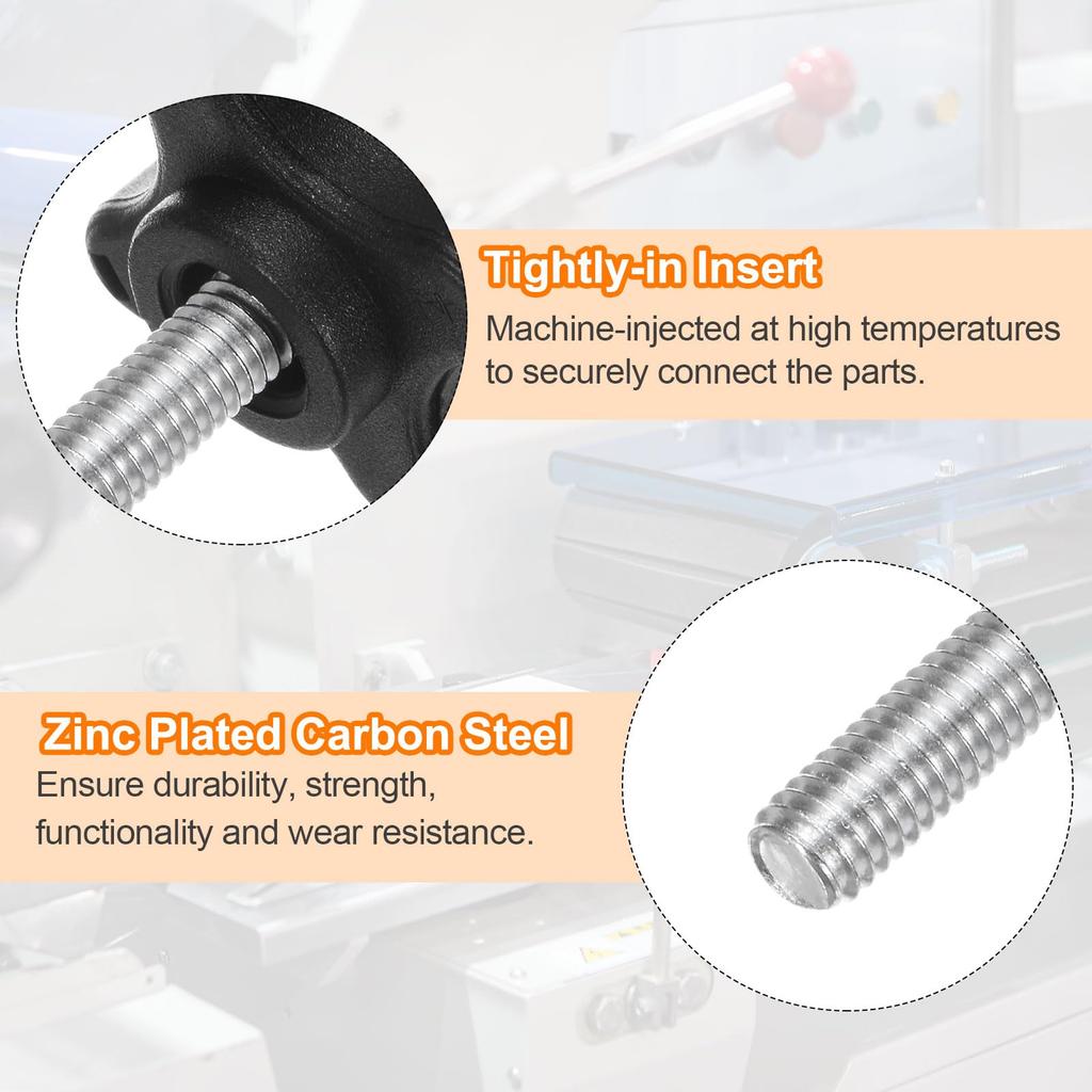 uxcell 2pcs Stark Clamp Knobs M6 x 30mm Metric Male Thread 32mm Stud Knob