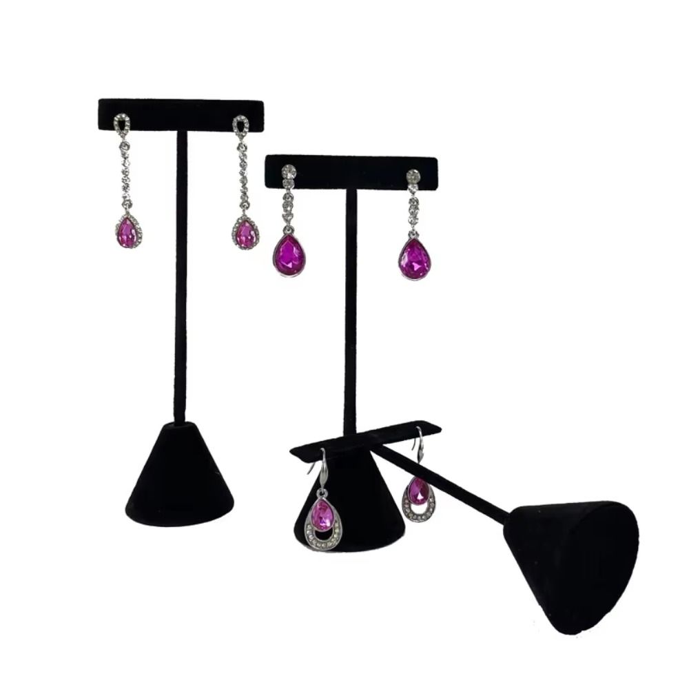 Exquisite Velvet Earrings Display Rack T-Shape Earrings Display Stand Earrings Holder  Decoration