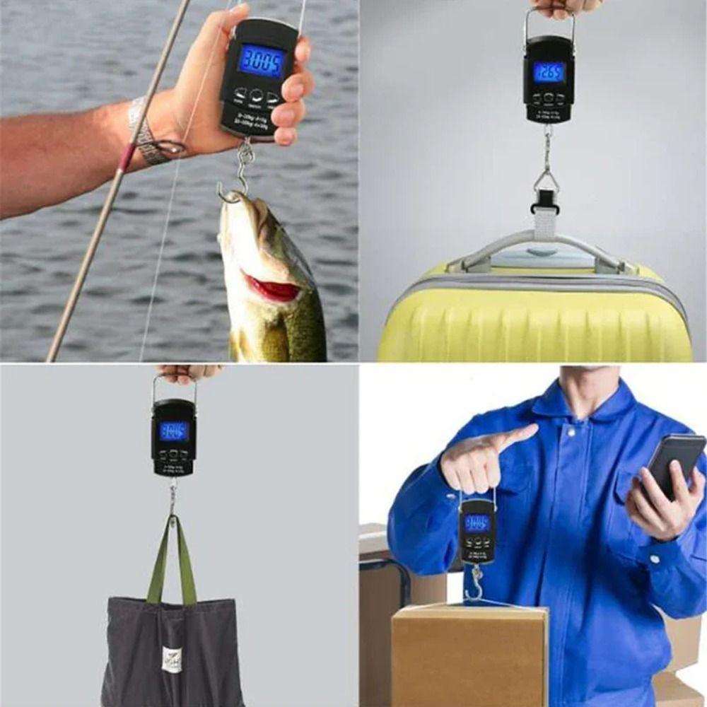 With Measuring Tape Ruler Digital Electronic Scale LCD Fishing Hanging Hook Scale Tool