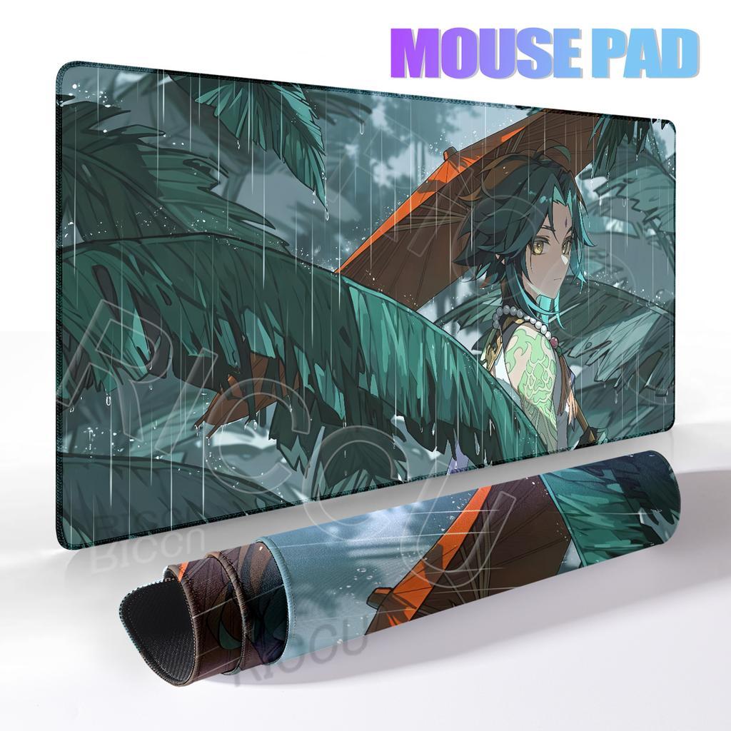 Genshin Impact Xiao Tappetino per mouse Anime Tappetino da scrivania di grandi dimensioni Tappetino per scrivania per tastiera del computer Tappetino per mouse da gioco Accessori per computer Tappetino per mouse