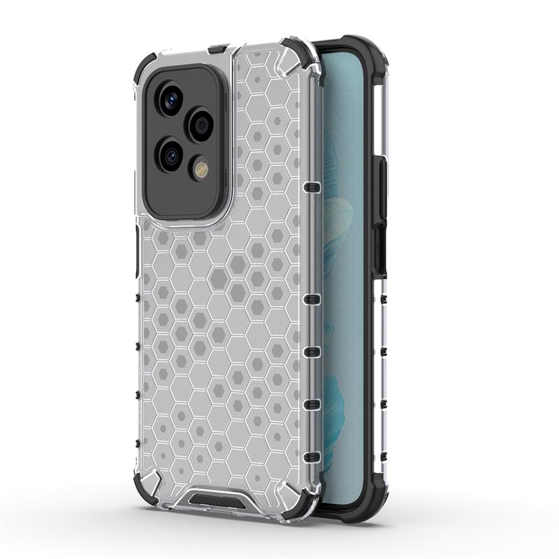 Shockproof Transparent Case For Honor 200 Lite Honeycomb Armor Back Case Honor 200 Lite Case Cover For Honor 200 Lite 6.7 Inch