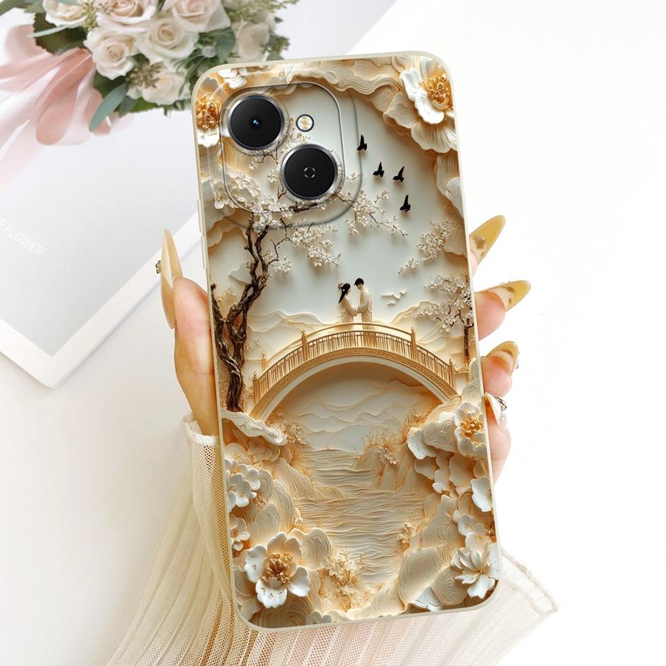 For Tecno Spark 40C Case KM4k Fashion Painted Liquid Silicone Soft TPU Shockproof Cover For Tecno Spark40C Pop 10 Pro Phone Case