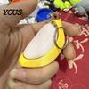 Commuter Stress Relief Toy Keychain Pendant, Peeled Banana with Thickened Stainless Durable Steel Ring, Portable for Keys Backpacks Schoolbags