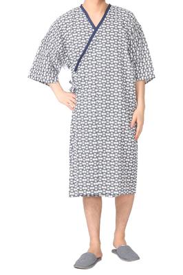 Yoneshichi Gauze for Hook and Loop Made In for Hospital White Sleepwear, Medium, Caregivers, Closure, Japan, Men's, Double-Layered Gauze, 100% Cotton,