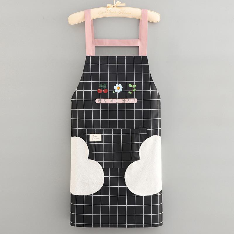 Apron Home Kitchen Waterproof Oil Resistant No Wash Sleeveless Pockets Large