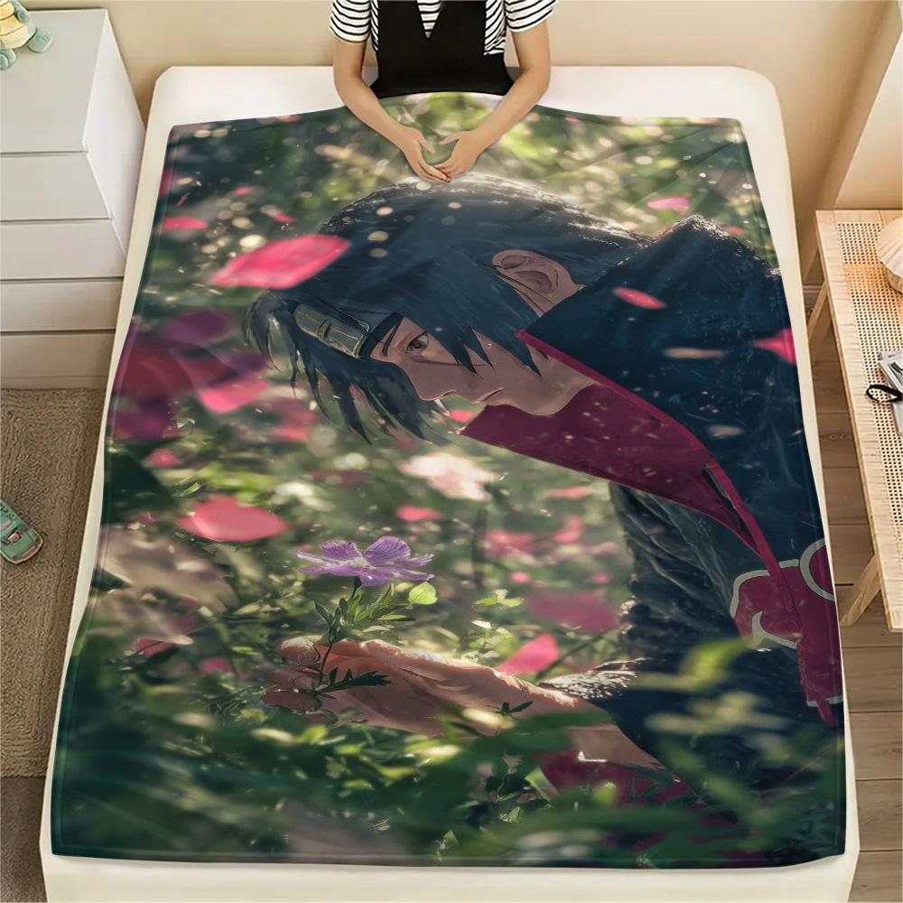 Itachi Uchiha All Match Print Flannel Blanket, Warm Comfort Item for Home Bedroom, Chair, Bed, Sofa and Travel.-TING