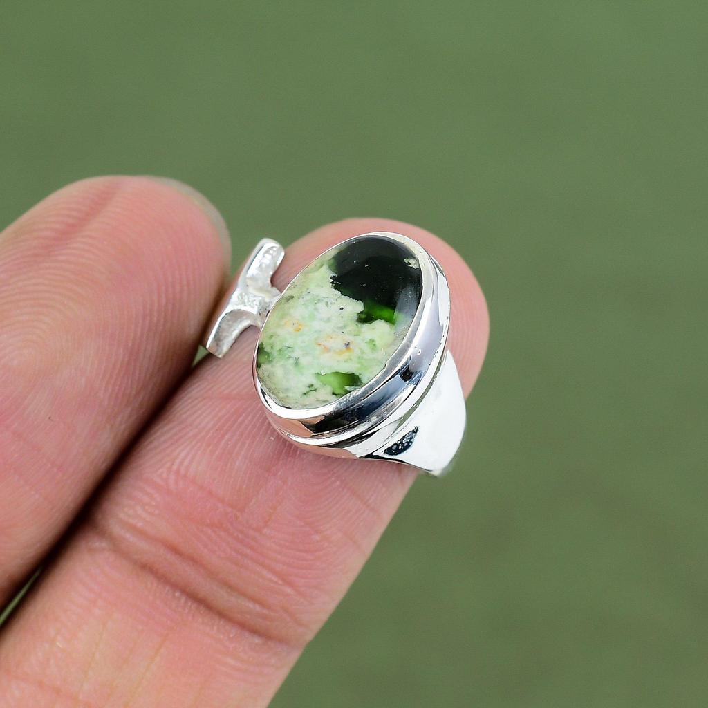 Austalian Chrome Chalcedony Ring 925 Sterling Silver Ring Very Pretty Silver Jewelry Gemstone Handmade Ring For Gifts Available In Ring Size
