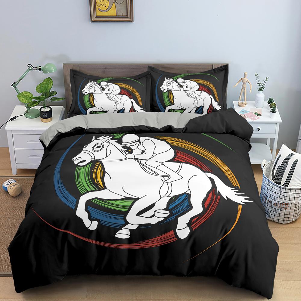 Sport Polyester Duvet Cover Set King Queen Size Bedding Set Sport Player Action on Spin Wheel Graphic Bedclothes Bedroom Decor