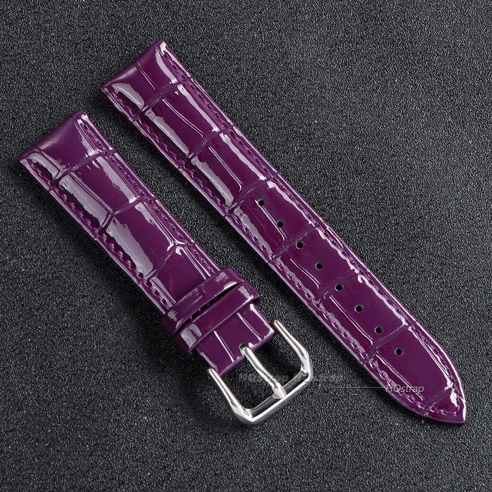 

Genuine Calfskin Strap Slub Pattern Universal Watchband 12mm 14mm 16mm 18mm 19mm 20mm 21mm 22mm 24mm Women Men Watch Accessories 12mm фиолетовый