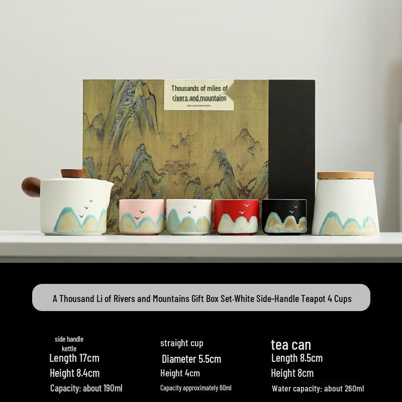 A Thousand Miles of Rivers and Mountains Hand-painted Kung Fu Tea Set