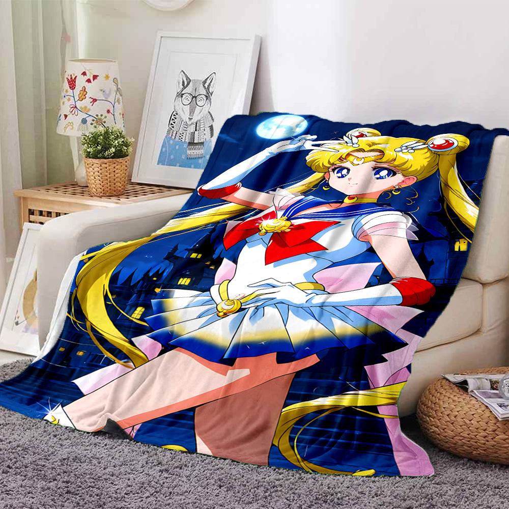 1pc Moonlit Sailor Magic flannel Blanket for Super Soft Cute Comfort Blanket for Travel Bedding Couch Sofa Blanket Y73025