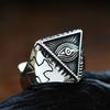 Vintage Stainless Steel Eyes Men's Ring Cross Anka Devil's Eye Horseshoe Titanium Domineering Rings Accessory