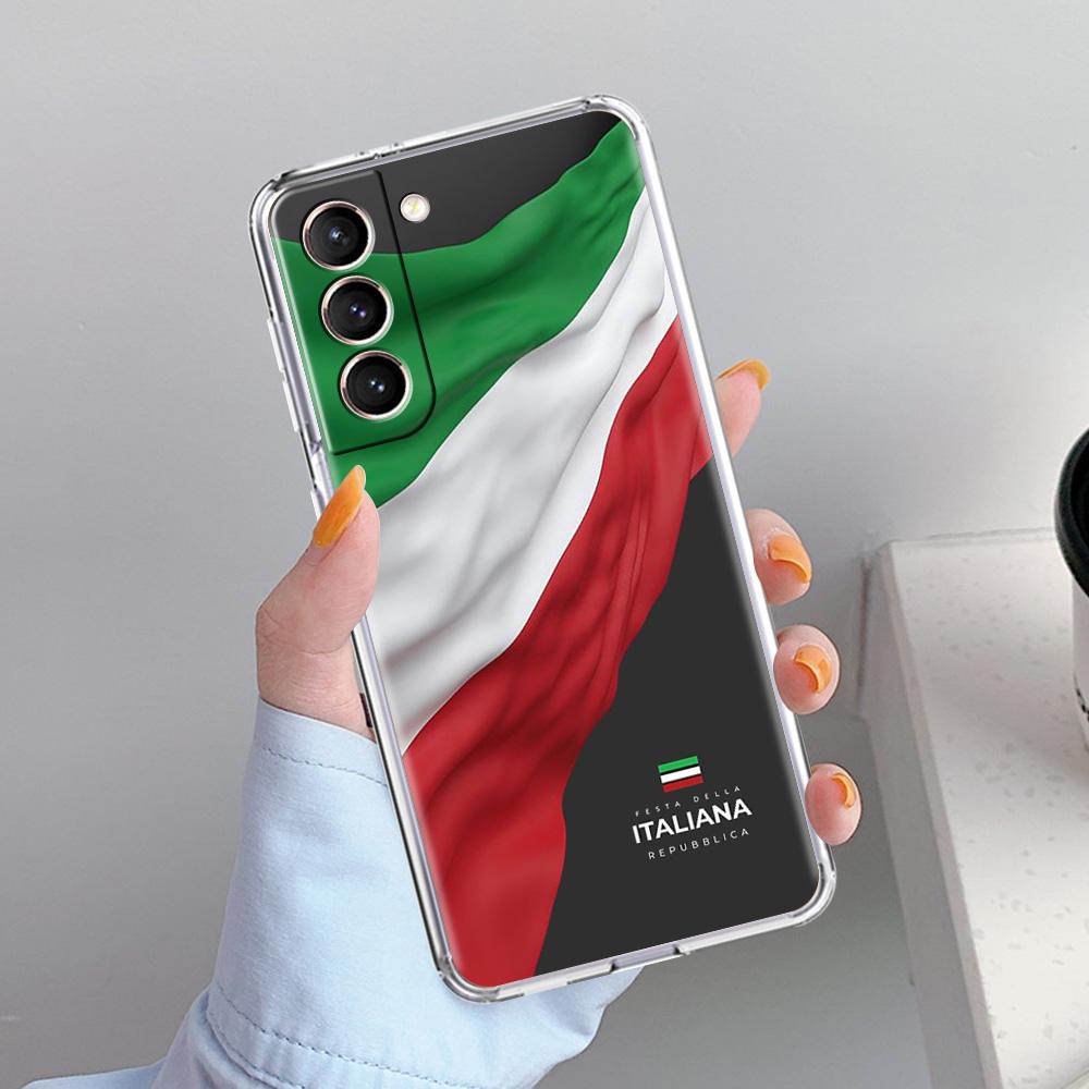 Phone Case For Samsung Galaxy S26 S25 S24 S23 S22 Ultra S20 S21 FE 5G Plus Soft Clear Cover Italian flag