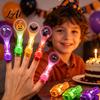 Elastic Ring Projector Lights Halloween Finger Lights LED Spooky Projection Rings with Pumpkin Ghost Bat Small Prizes for Classroom Parties Patterns