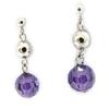 Les Trésors De Lily [G9018] - Amethyst 'Linda' Silver Earrings