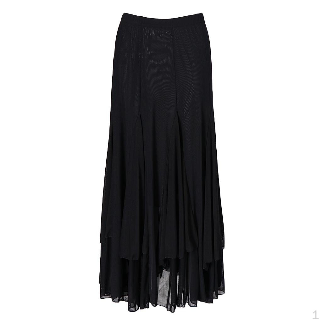Lady Waltz Tango Smooth Mesh Ballroom Dance Costume Maxi Dress