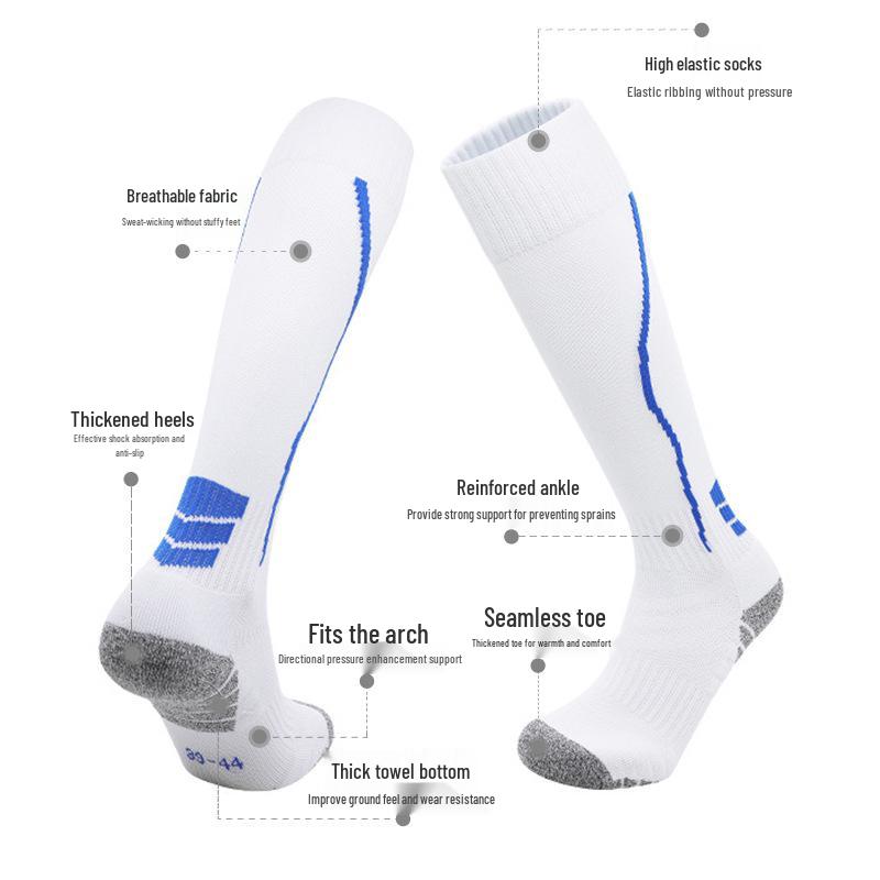 Unisex Long Tube Football Socks: Professional, Wear-Resistant, Sweat-Wicking, Non-Slip Sports Socks for Teens and Adults