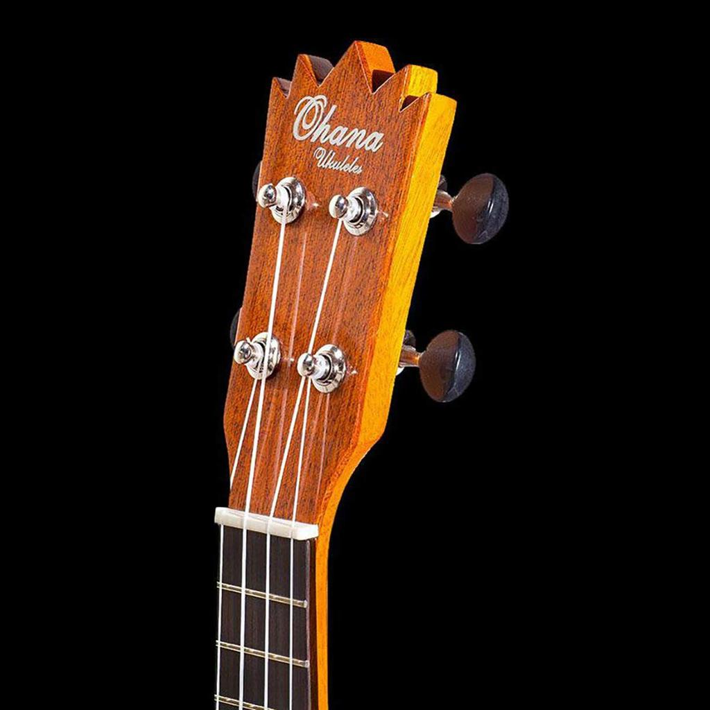 Ohana Ukuleles Small Soprano Size Mahogany Pineapple Shape All Solid Mahogany (Sopranissimo) TTPK-25G