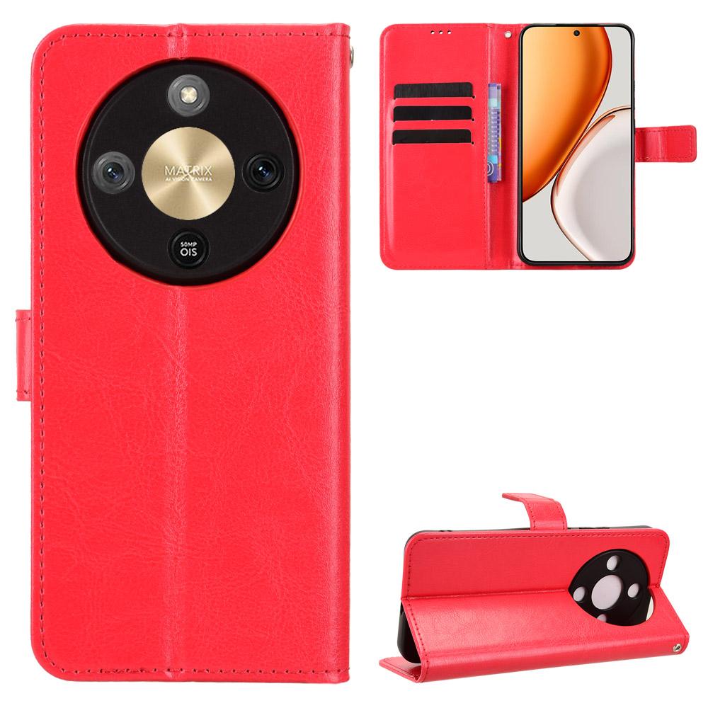 

Для Honor Magic8 Lite 5G/X9d 5G/X70 5G Чохол-гаманець зі шкіри PU зі шнурком, текстура Crazy Horse