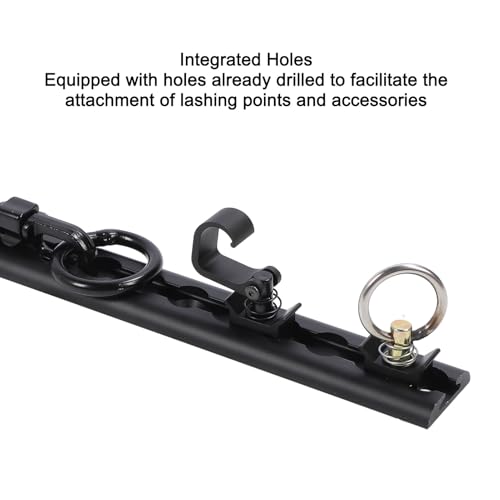 EBTOOLS L-Track Rails with Drilled Holes for Load Securing, Aluminum Airline Rails for Truck Beds (30mm), Black