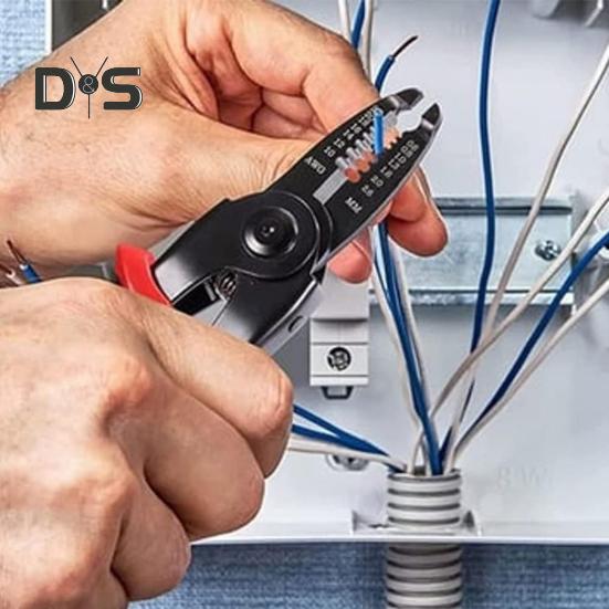 Allzweck-Werkzeugsatz, vielseitig, robust, multifunktional, Zangensatz mit ergonomischem Griff, austauschbares Handwerkzeug, Crimpzange