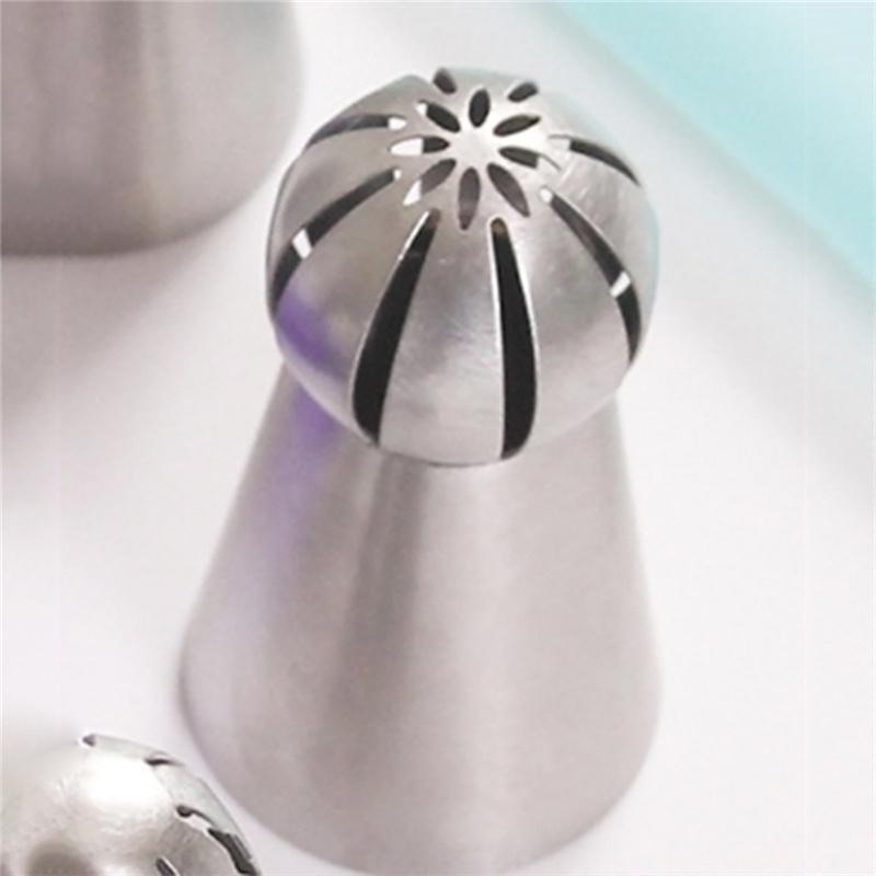7pcs Russian Spherical Ball Stainless Steel Icing Piping Nozzle Pastry Tips Fondant Cupcake Baking T