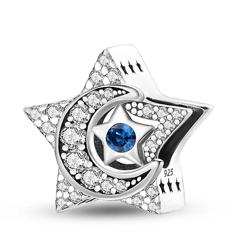 Copper Star Moon Series Cute Charms Beads Fit Diy Bracelet Bangle Making Gift Of High Quality Jewelry For Womens