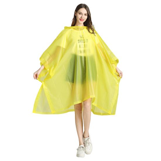 Transparenter EVA-Regenmantel mit Kapuze für Erwachsene, Unisex, mittellanger Poncho mit Druckknöpfen, wasserdicht, winddicht, Wanderregenmäntel für Männer und Frauen