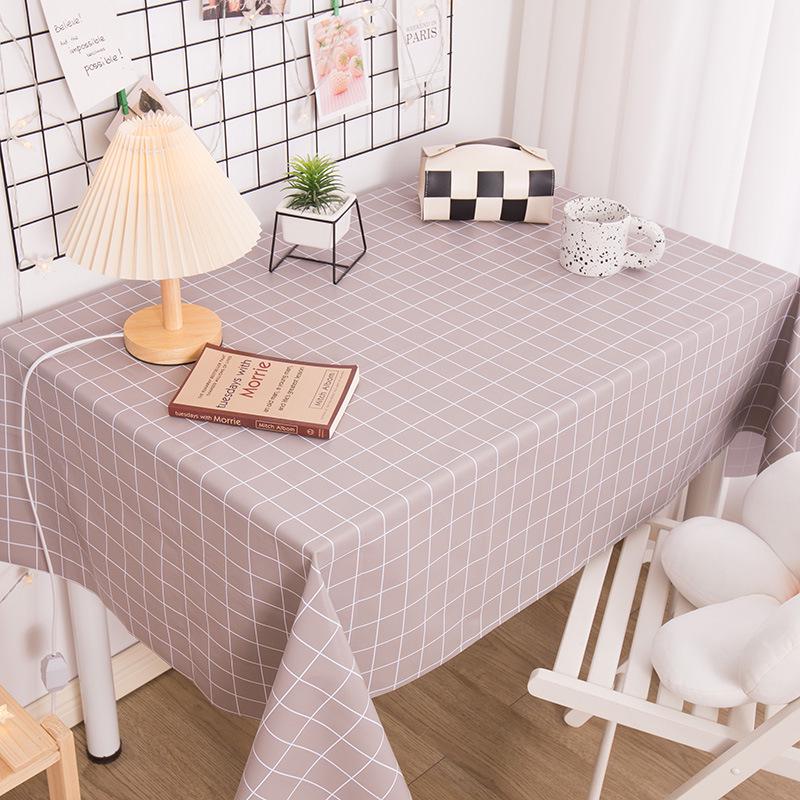 Mantel de PVC Impermeable y a Prueba de Aceite Estilo Nórdico - Rectangular, Diseño Artístico, Fácil de Limpiar, Mantel para Mesa de Comedor/Café