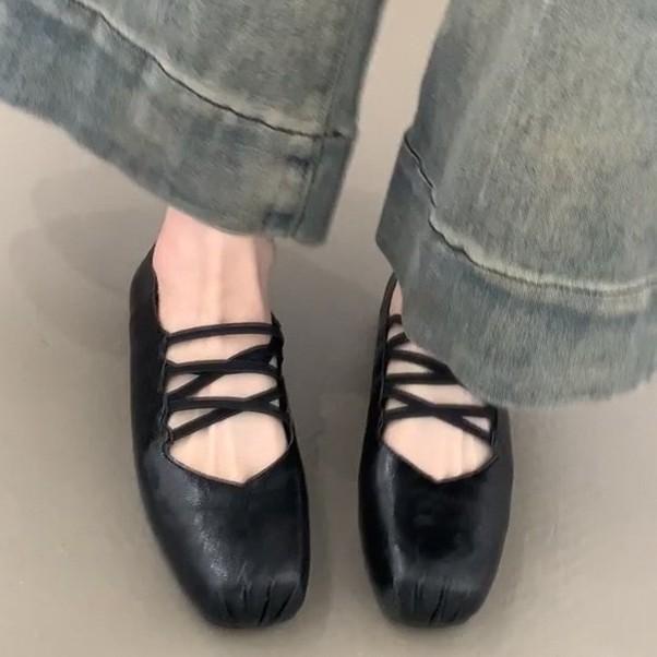 

Версия из коровьей кожи Французский квадратный носок перекрестный ремешок с перепонкой Мэри Джейн детские туфли на плоской подошве одинарные туфли с мелким вырезом мягкая подошва балетки 39 коричневый