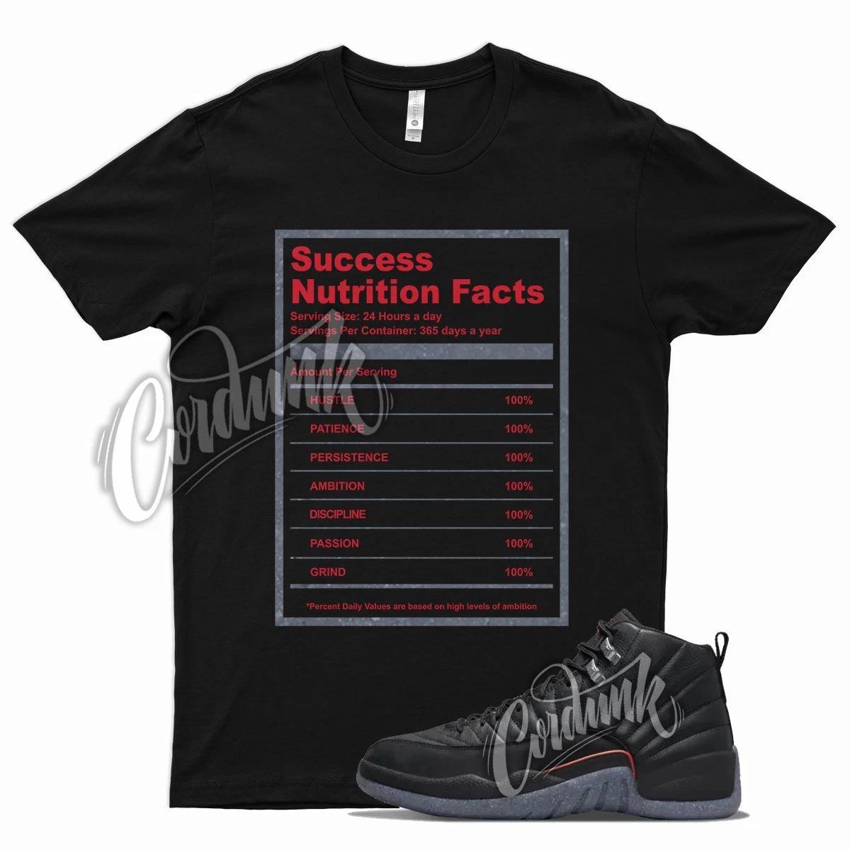 Black SUCCESS T Shirt for J1 12 Utility Grind Bright Crimson Gym Red 150