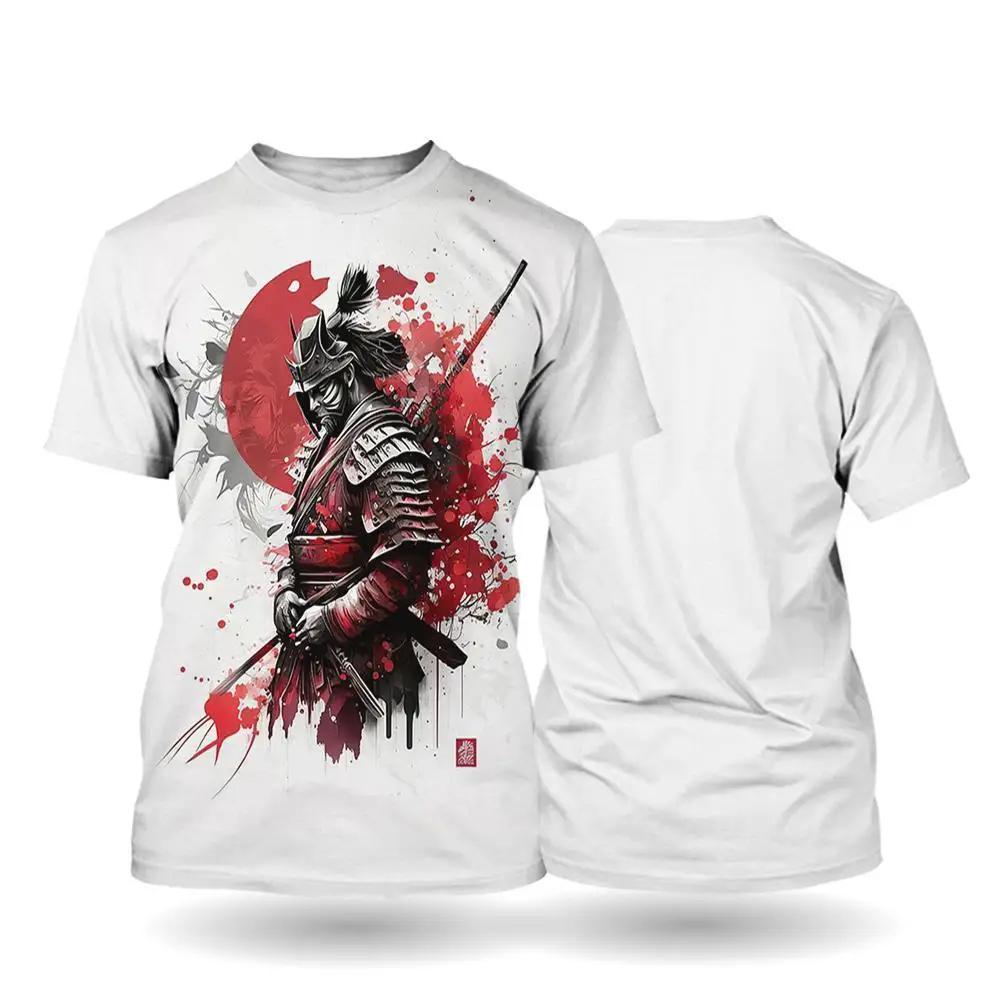 Japanese Bushido T-Shirts Samurai 3D Print Men's Woman Short Sleeve T Shirt Oversized Vintage Harajuku Tops Tees Unisex Clothing