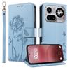 Wallet Case for Phone - Leather/PU, Blue, With Lanyard