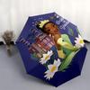 Disney Princess,Tiana Fashion Manual Folding Umbrella - Reinforced Eight Ribs, Automatic Opening and Closing, Lightweight, Ssuitable For All