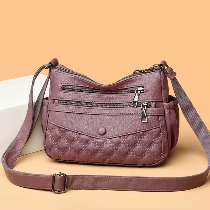 Модная многослойная мягкая кожаная сумка через плечо 2025 года для женщин среднего возраста – Модная, универсальная, вместительная сумка на плечо