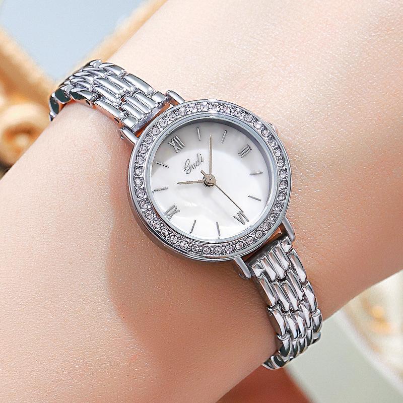 

Light Luxury Fashion Round High-End Quartz Watch Student Women S Alloy Bracelet Waterproof Watch