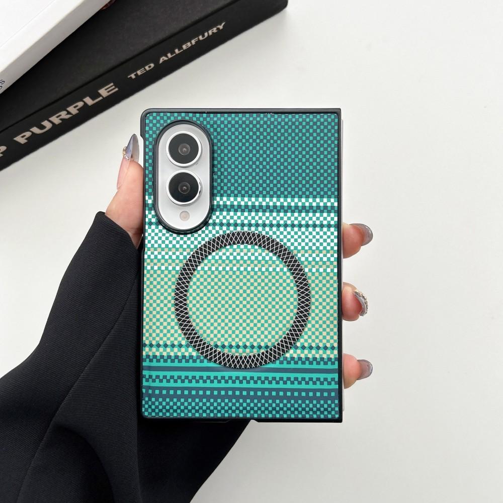 Carbon Fiber Pattern Fashion Hard PC Magnetic Case for Samsung Galaxy Z Fold 8 Ultra 8 7 6 5 for Magsafe Wireless Charging Cover
