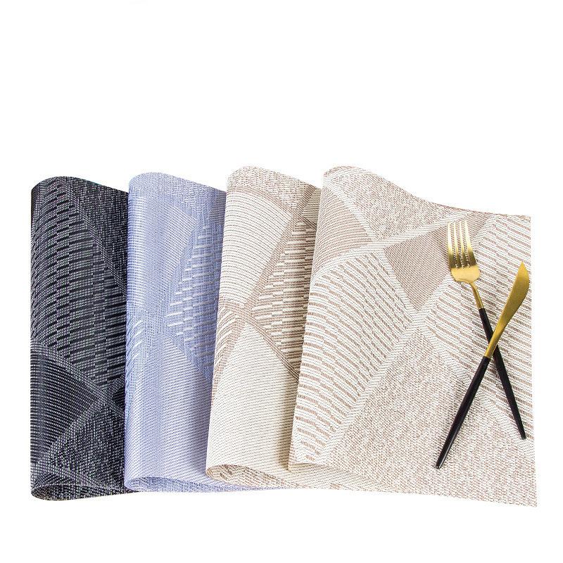 4PCS European Style Waterproof Table Placemat PVC Washable Coasters for Table Rectangle 30x45CM Anti-slip pad Dining Table Decor