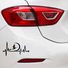 13.7*7.3CM Cute Witch Moon Broom Heartbeat Vinyl Black/Silver Creative Car Glue Sticker Waterproof Auto Exterior Accessories