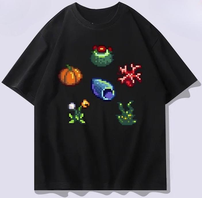 Stardew Valley ar īsām piedurknēm T-krekls vīriešiem 2025 jauns vasaras pikseļu stila pusaudžu apģērbs