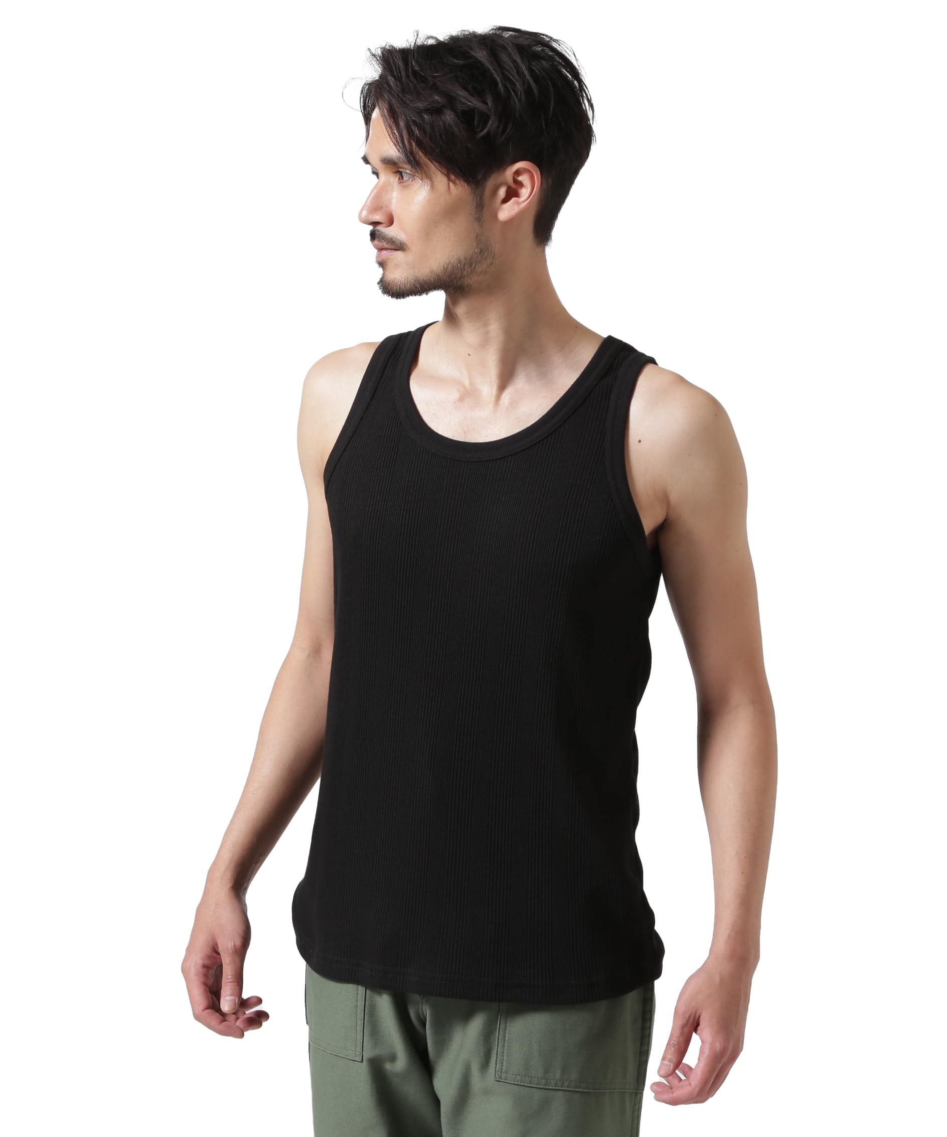 AVIREX RANDOM RIB TANK TOP Men s L 010 black 783-5137002